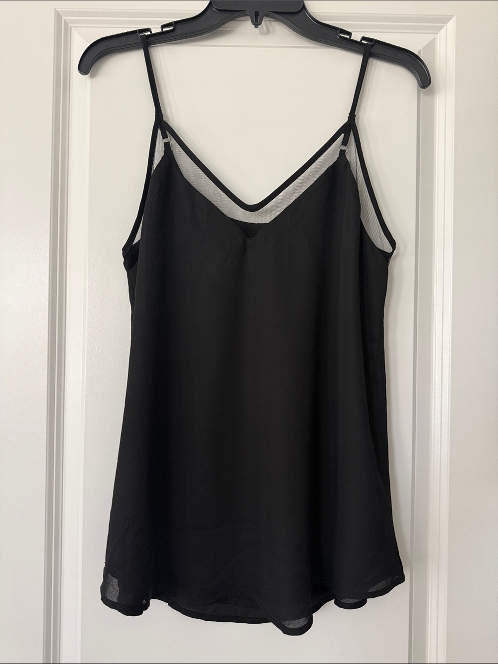 Lulu's Black Sheer V-Neck Camisole with Adjustable Straps